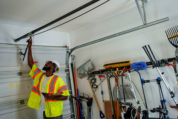 Professional Garage Door Panel Replacement technician working in Columbus, MN